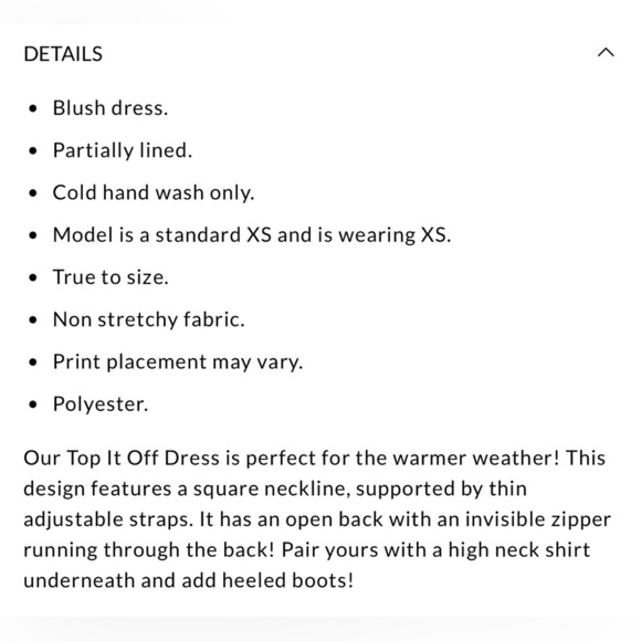 NWT Hello  Molly Top It Off Dress Mini in Blush , size Small - Picture 7 of 13